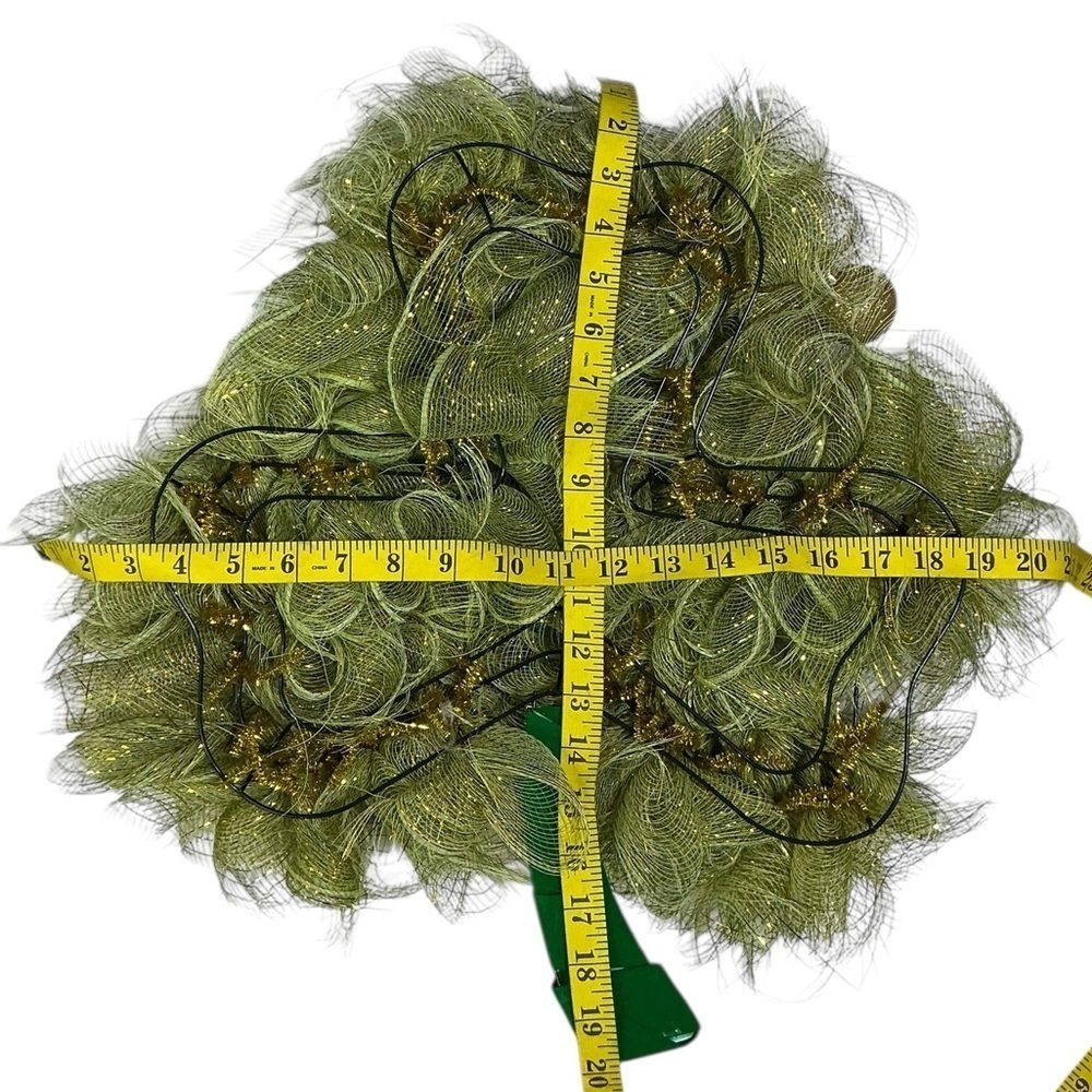 Saint Patricks Day Irish Clover Hand Made Holiday Decor Green Gold Ribbon 20 In - Picture 8 of 14
